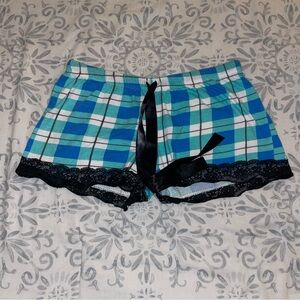 Just Love Plaid Lace Sleep Lounge Pajama Shorts